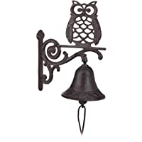 Los mejores  - Relaxdays- Marrón Oscuro Campana con búho para la Entrada- Estilo rústico- Decoración de jardín